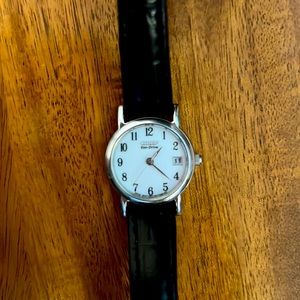 Citizen eco-drive series watch with black leather band